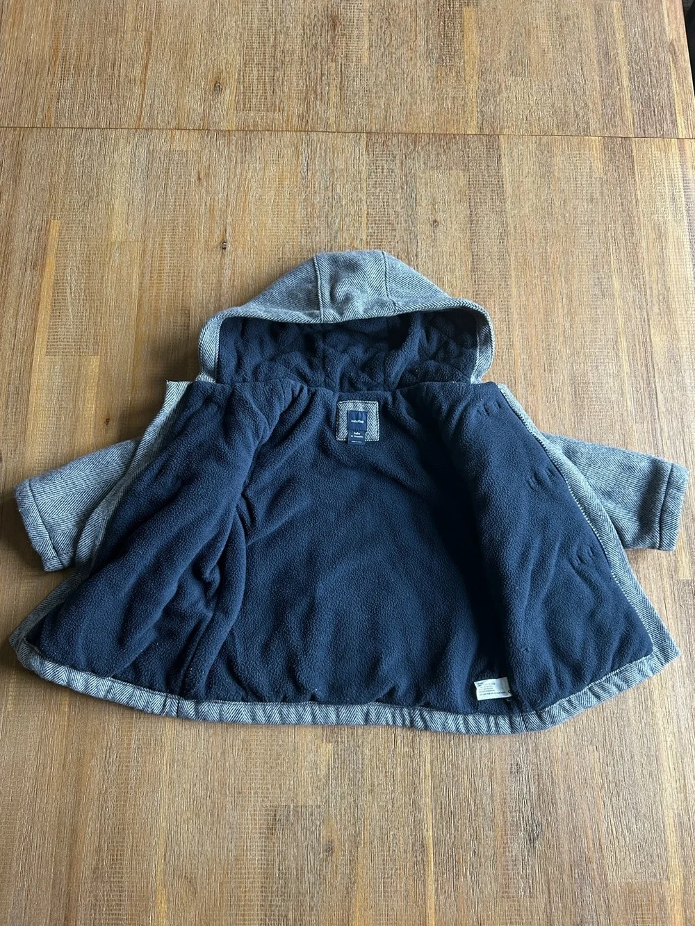 Baby Gap Herringbone Wool Toggle Coat, 18-24M, EUC